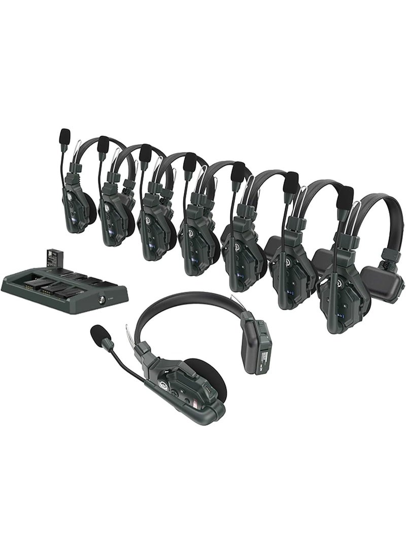 Hollyland Solidcom C1 Wireless Headset Intercom System 8-Person Full Duplex 1100ft Communication, Single-Ear Headset, 1 Master & 7 Remote Headsets for Team Talk - Image 1